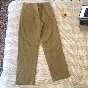 L.L. Bean Flannel Lined Natural Fit Khaki 33W 34L